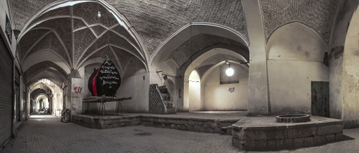 Giant coffin in the bazar early in the morning, Isfahan province, Kashan, Iran