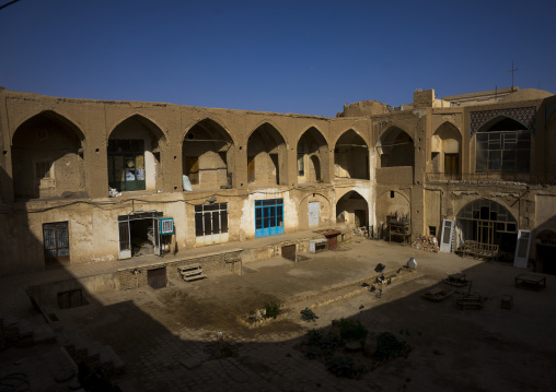 Caravanserai courtyard in the bazaar, Isfahan province, Kashan, Iran