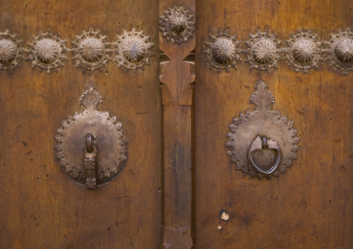 Doorknockers in sultan amir ahmad bathhouse, Isfahan province, Kashan, Iran