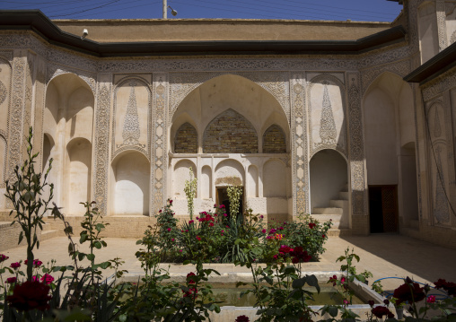 Courtyard of tabatabei historical house, Isfahan province, Kashan, Iran