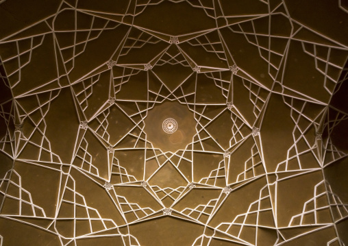 Ceiling with its intricate and elaborate patterns in abbasian historical house, Isfahan province, Kashan, Iran