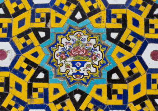 Mosaic pattern with ceramic tiles, Isfahan province, Isfahan, Iran