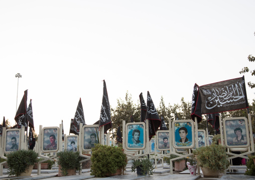 Tombs of people killed during the wars in the Rose garden of martyrs cemetery, Isfahan Province, Isfahan, Iran