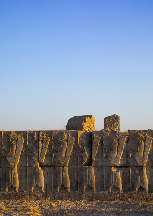 Relief in Apadana palace Persepolis, Fars Province, Marvdasht, Iran