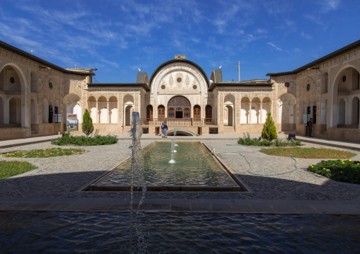 Courtyard of Tabatabei historical house, Isfahan Province, Kashan, Iran