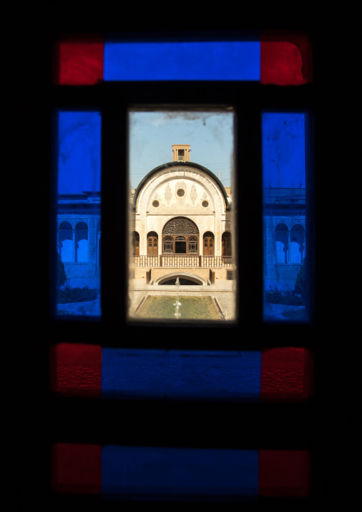 The stained glass windows of Tabatabaei historical house, Isfahan Province, Kashan, Iran