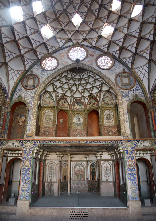 Stucco work on the walls of the Borujerdi house, Isfahan Province, Kashan, Iran