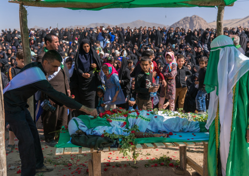 Death of Qasim ibn al-Hasan in Kerbala during a traditional religious theatre called tazieh, Lorestan Province, Khorramabad, Iran