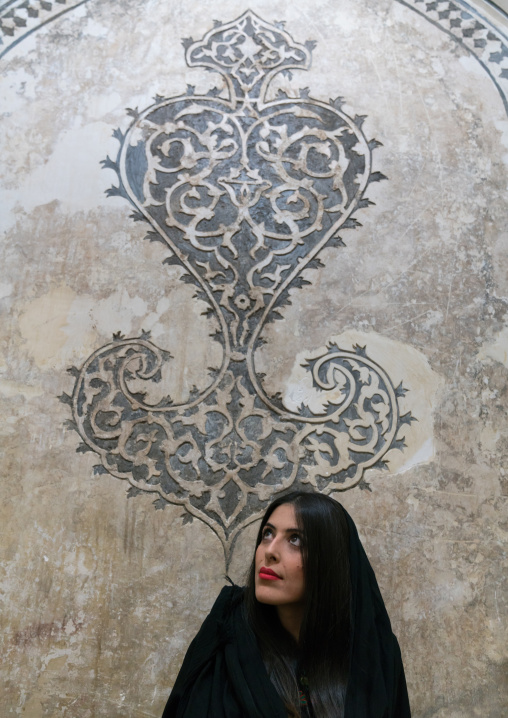 Iranian woman in Karim Khan fort bath, Fars Province, Shiraz, Iran