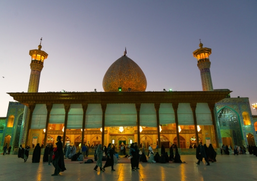 Mausoleum of Shah-e-Cheragh at sunset, Fars Province, Shiraz, Iran