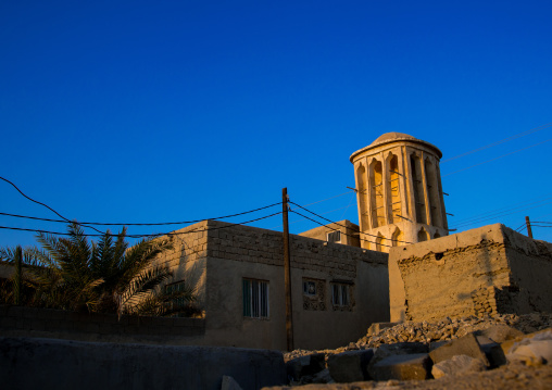 wind tower used as a natural cooling system in iranian traditional architecture, Qeshm Island, Laft, Iran