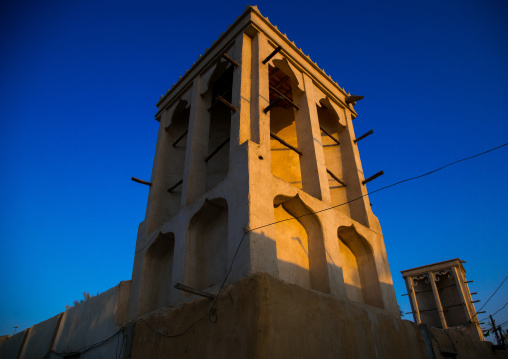 wind tower used as a natural cooling system in iranian traditional architecture, Qeshm Island, Laft, Iran