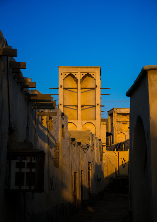 wind tower used as a natural cooling system in iranian traditional architecture, Qeshm Island, Laft, Iran