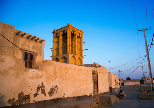 wind tower used as a natural cooling system in iranian traditional architecture, Qeshm Island, Laft, Iran