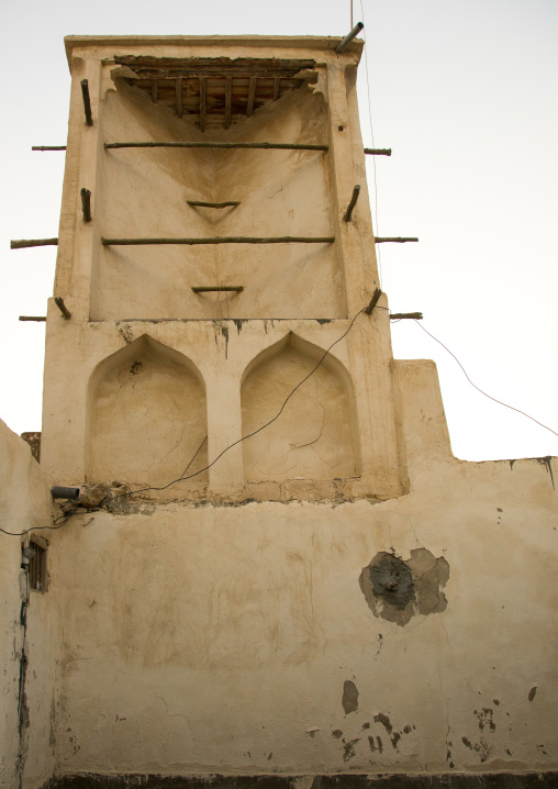 wind tower used as a natural cooling system in iranian traditional architecture, Qeshm Island, Laft, Iran