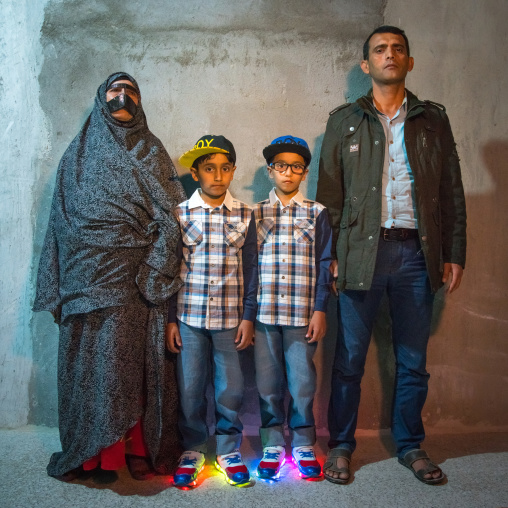 a bandari family mixing modernity and tradition, Qeshm Island, Tabl , Iran