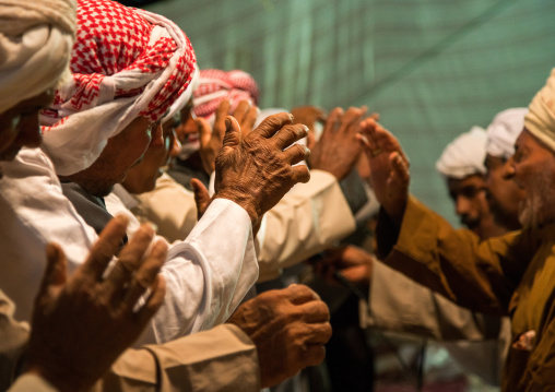 men dancing during a wedding ceremony, Qeshm Island, Tabl , Iran