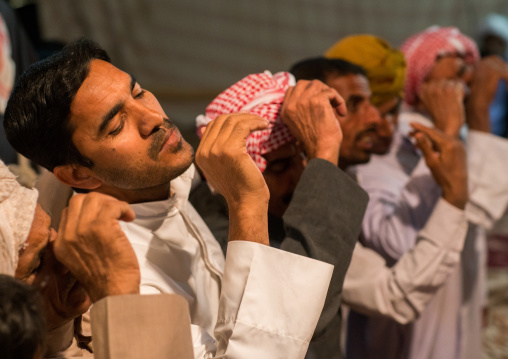 men dancing during a wedding ceremony, Qeshm Island, Tabl , Iran