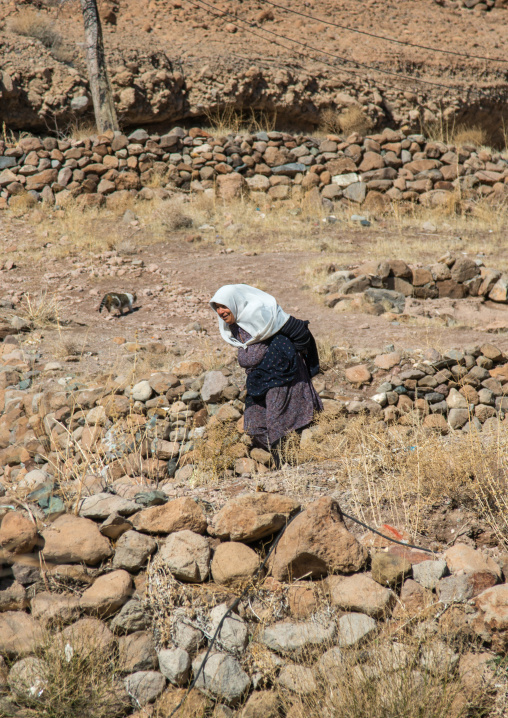 old widow woman in the troglodyte village, Kerman province, Meymand, Iran