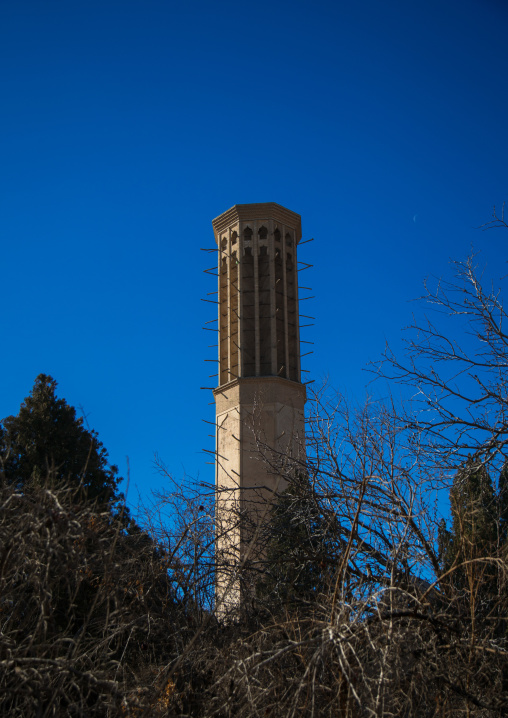 wind tower standing over 33 meters in dolat abad garden, Central County, Yazd, Iran