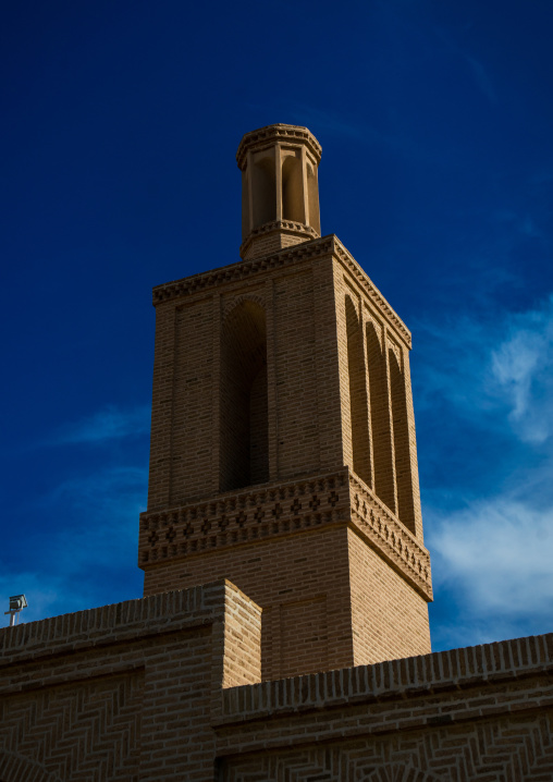 wind tower used as a natural cooling system in a caravanserai, Ardakan County, Aqda, Iran