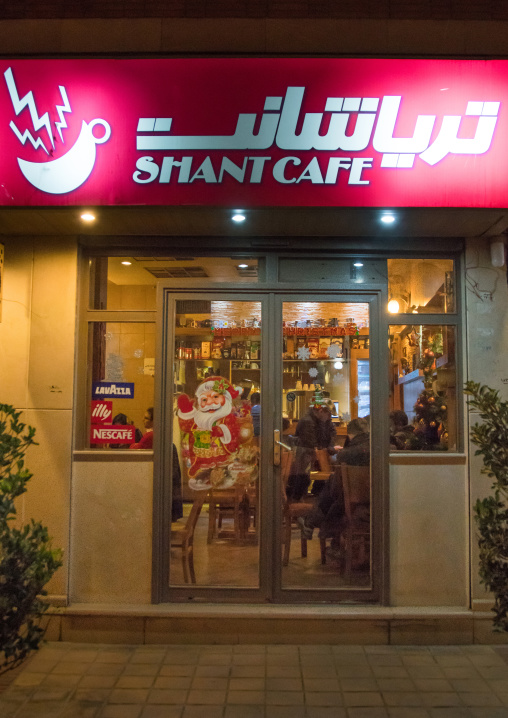 father christmas on shant cafe window, Isfahan Province, isfahan, Iran