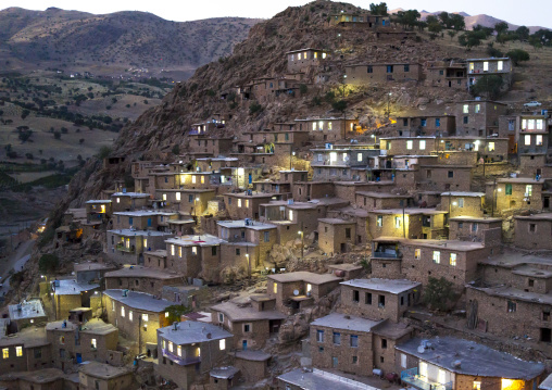 Old Kurdish Village Of Palangan At Dusk, Iran