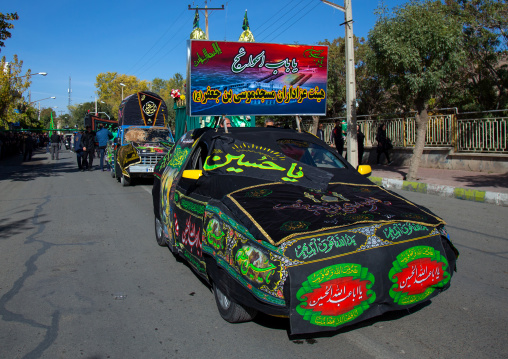 Cars Decorated For Ashura Shiite Celebration, The Day Of The Death Of Imam Hussein, Kurdistan Province, Bijar, Iran