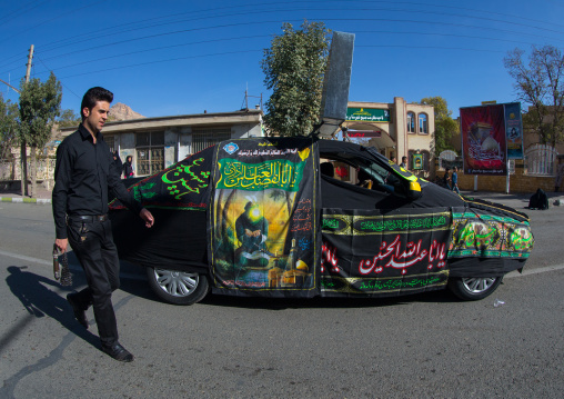 Cars Decorated For Ashura Shiite Celebration, The Day Of The Death Of Imam Hussein, Kurdistan Province, Bijar, Iran