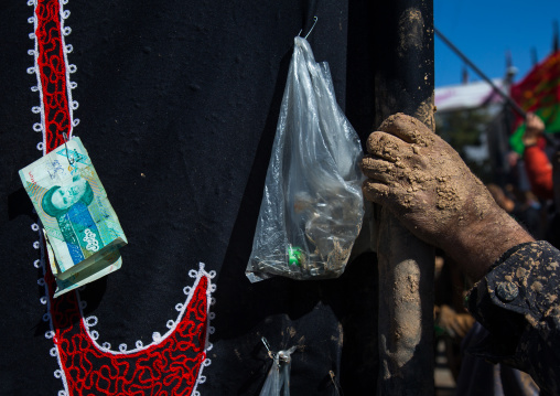 Iranian Shiite Muslim Woman Hand Covered In Mud During Ashura, The Day Of The Death Of Imam Hussein, Kurdistan Province, Bijar, Iran