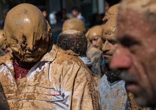 Iranian Shiite Muslim Man Covered In Mud During Ashura Day, Kurdistan Province, Bijar, Iran