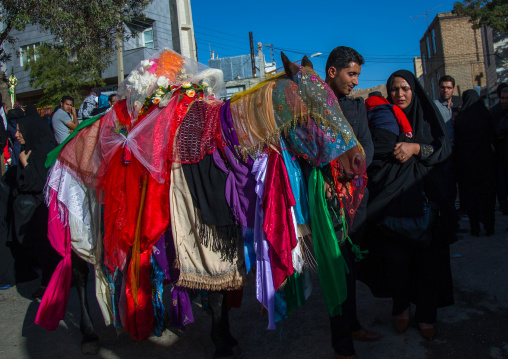 Horse Of Iman Hussein During The Parade Of Ashura Celebrations, Kurdistan Province, Bijar, Iran