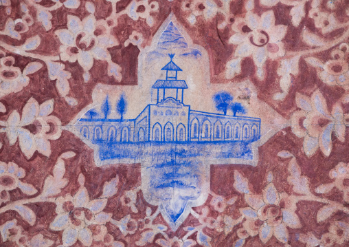 Detail Of A Painted Ceiling In Bagh-e Tarikhi-ye Fin Garden, Isfahan Province, Kashan, Iran