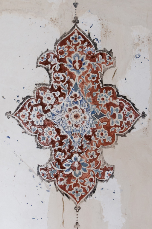 Detail Of A Painted Ceiling In Bagh-e Tarikhi-ye Fin Garden, Isfahan Province, Kashan, Iran