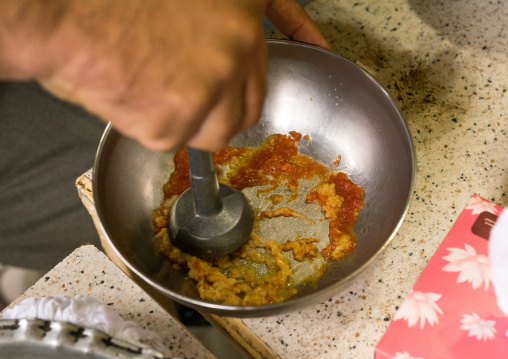 Dizi Traditional Iranian Food Crushed With A Pestle, Golestan Province, Gorgan, Iran