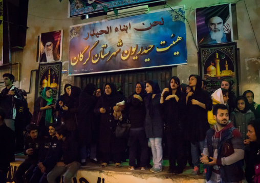 Iranian Shiite Muslims Men And Women During Ashura, The Day Of The Death Of Imam Hussein, Golestan Province, Gorgan, Iran