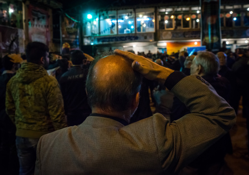 Iranian Shiite Muslim Men Chanting And Self-flagellating During Ashura, The Day Of The Death Of Imam Hussein, Golestan Province, Gorgan, Iran