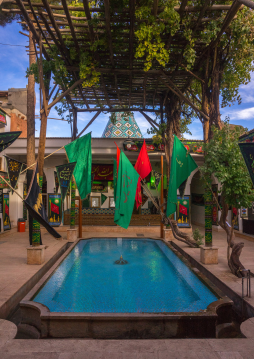 Jam’e Mosque Pool Decorated For Ashura Celebration, Isfahan Province, Abyaneh, Iran