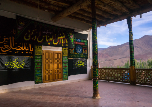 Jam’e Mosque Decorated For Ashura Celebration, Isfahan Province, Abyaneh, Iran