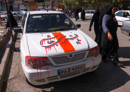 Car Decorated For Ashura Shiite Celebration, Lorestan Province, Khorramabad, Iran