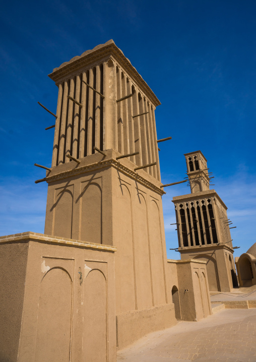 Aghazadeh Mansion Wind Towers Used As A Natural Cooling System In Iranian Traditional Architecture, Fars Province, Abarkooh, Iran