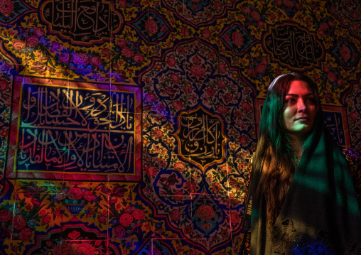 Interior Of Nasir Ol Molk Mosque Winter Prayer Hall, Fars Province, Shiraz, Iran