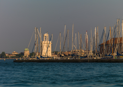 Lighthouse at the entrance of the grand canal, Veneto Region, Venice, Italy