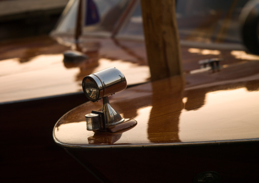 Lamp of a speedboat, Veneto Region, Venice, Italy