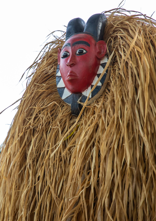 Goli sacred mask in Baule tribe during a ceremony, Région des Lacs, Bomizanbo, Ivory Coast