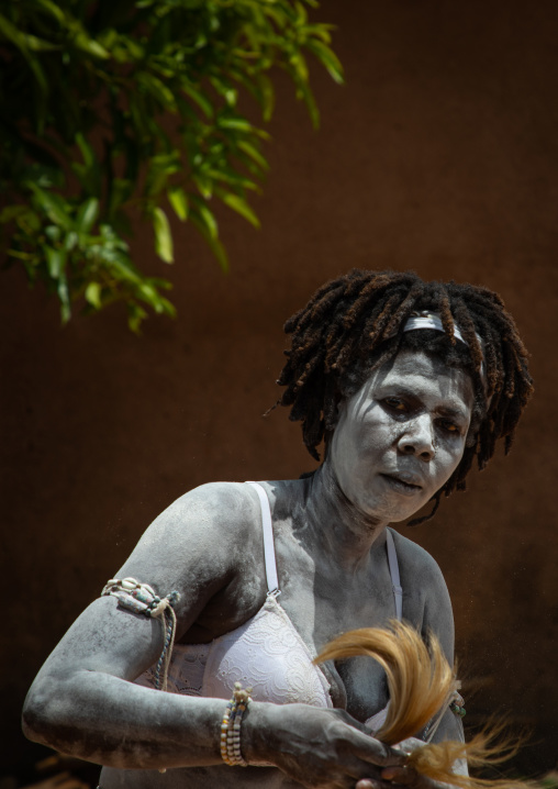 Komian woman during a ceremony in Adjoua Messouma Komians initiation centre, Moyen-Comoé, Aniassue, Ivory Coast