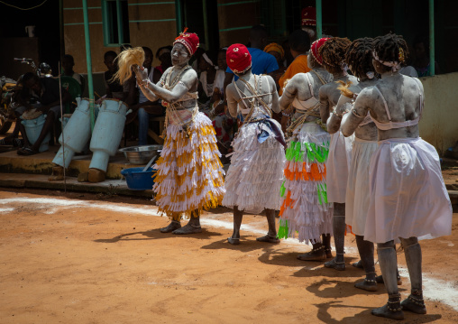 Women dancing during a ceremony in Adjoua Messouma Komians initiation centre, Moyen-Comoé, Aniassue, Ivory Coast