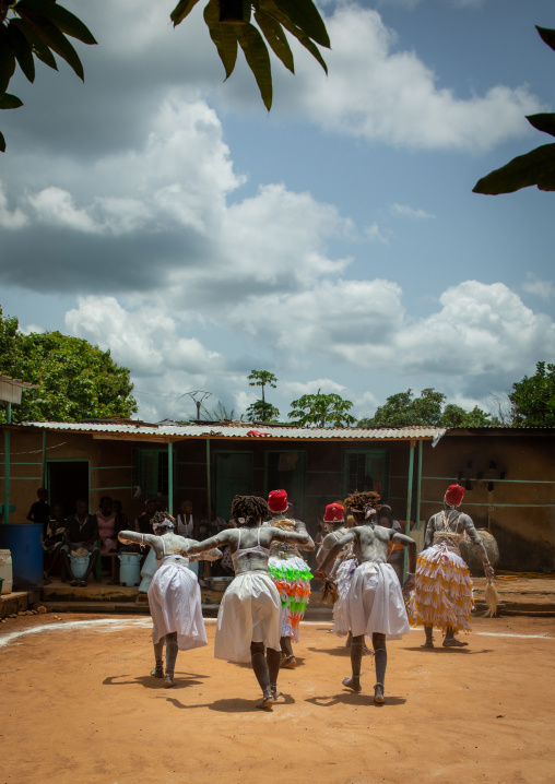 Women dancing during a ceremony in Adjoua Messouma Komians initiation centre, Moyen-Comoé, Aniassue, Ivory Coast