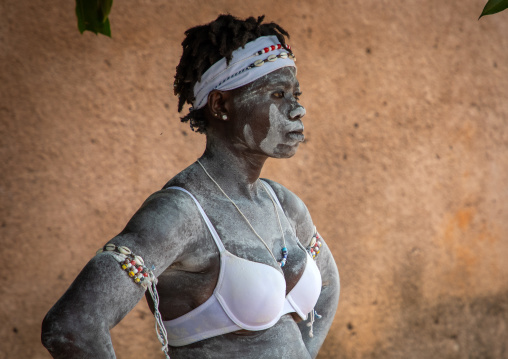 Komian woman during a ceremony in Adjoua Messouma Komians initiation centre, Moyen-Comoé, Aniassue, Ivory Coast