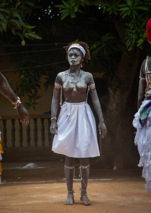 Komian woman during a ceremony in Adjoua Messouma Komians initiation centre, Moyen-Comoé, Aniassue, Ivory Coast